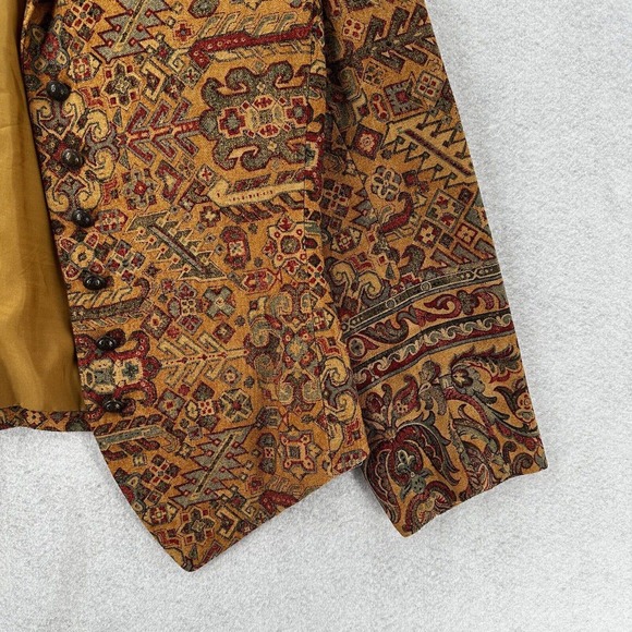 Ellen Tracy Blazer Jacket Womens 6 Aztec 100% Wool Tapestry BOHO Jacket Career - Picture 5 of 14